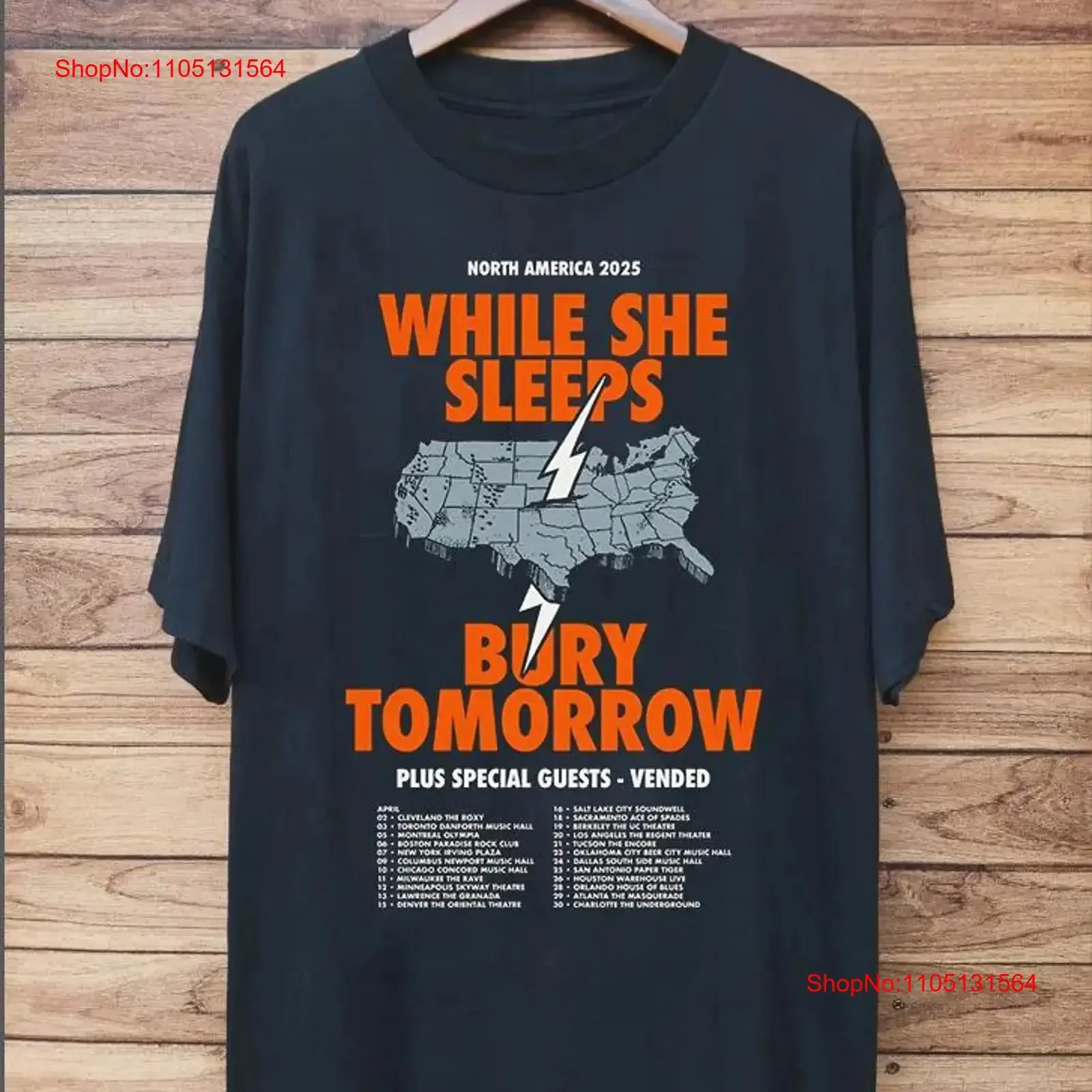 While She Sleeps Bury Tomorrow North America Tour T Shirt Full Size S 5XL vintage Washed fashion Breathable streetwear