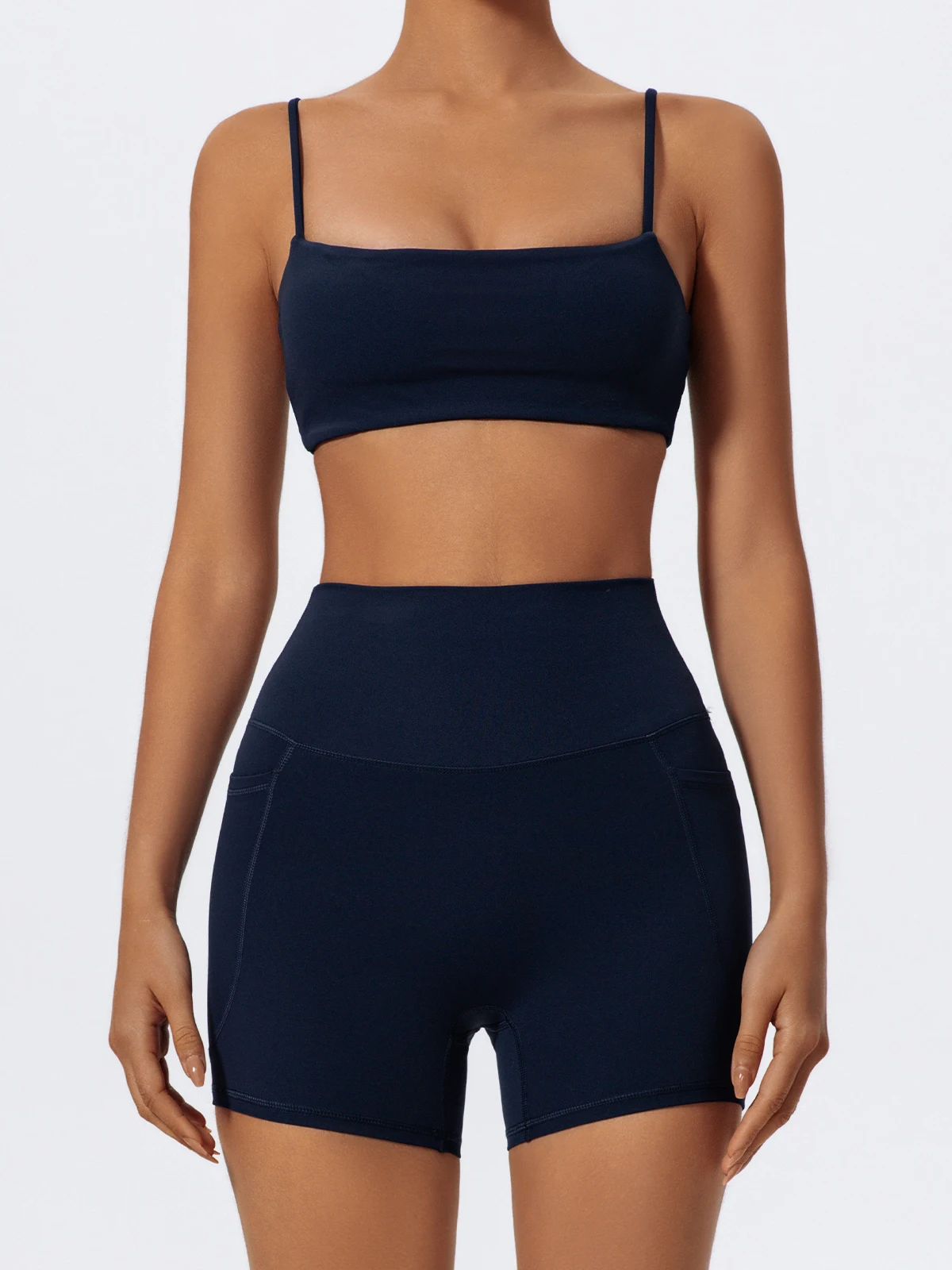 Sommer Damen Zweiteiliges Fitness-Set, Sport-BH und Shorts, Schnelltrocknende Yoga-Kleidung, Sport-BH-Anzüge – Detail 9