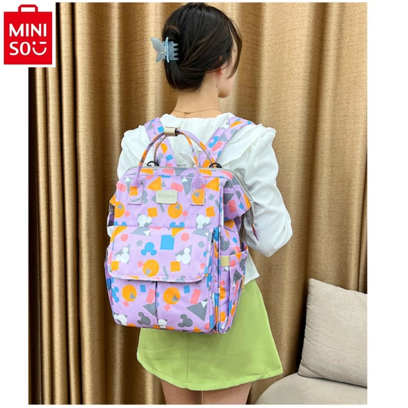 

MINISO Disney Mickey Sweet Casual Maternal and Baby Bag Large Capacity Lightweight Storage Multi functional Mommy Bag