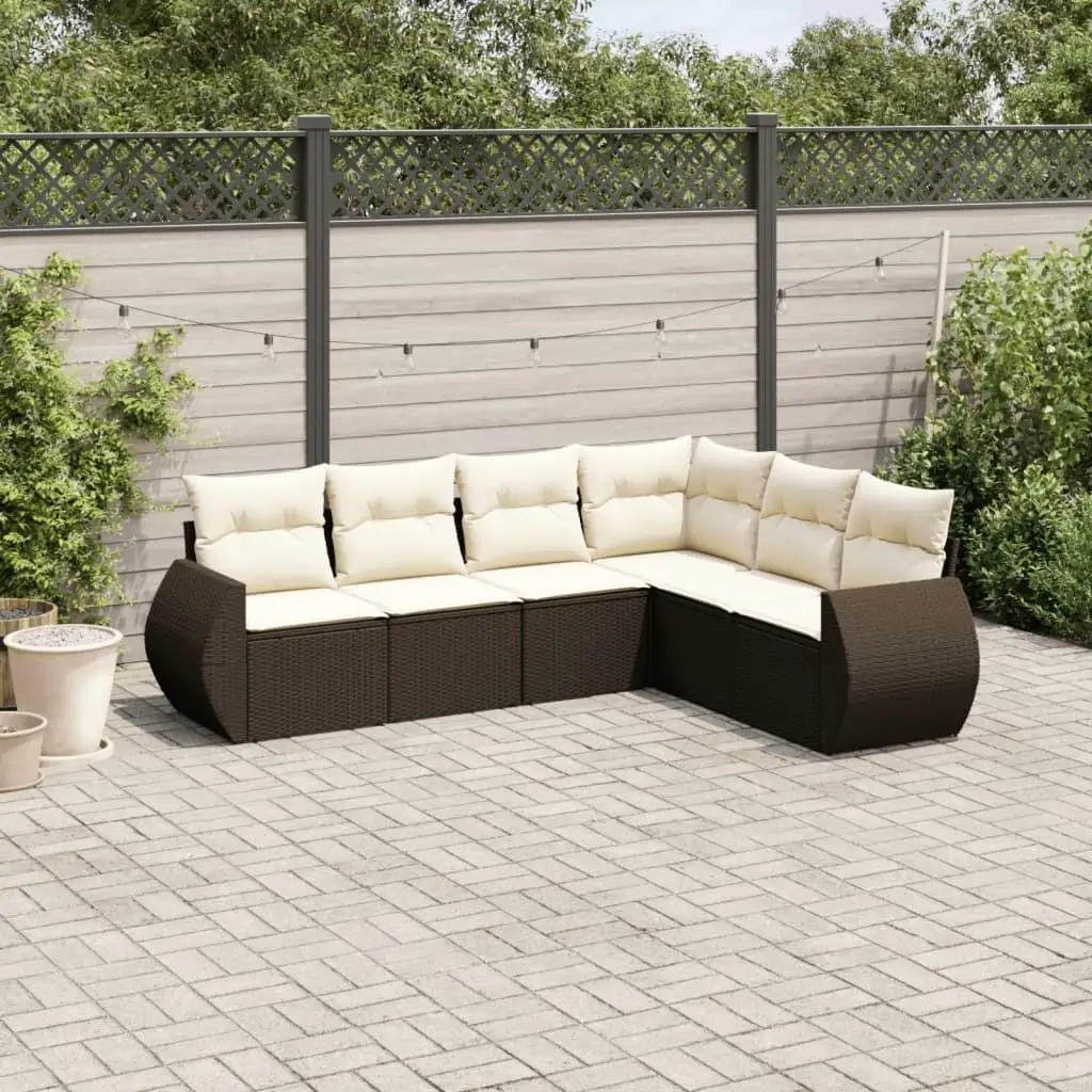 

Large Brown Poly Rattan Modular Garden Sofa Set Outdoor Seating Comfortable Lounge Furniture
