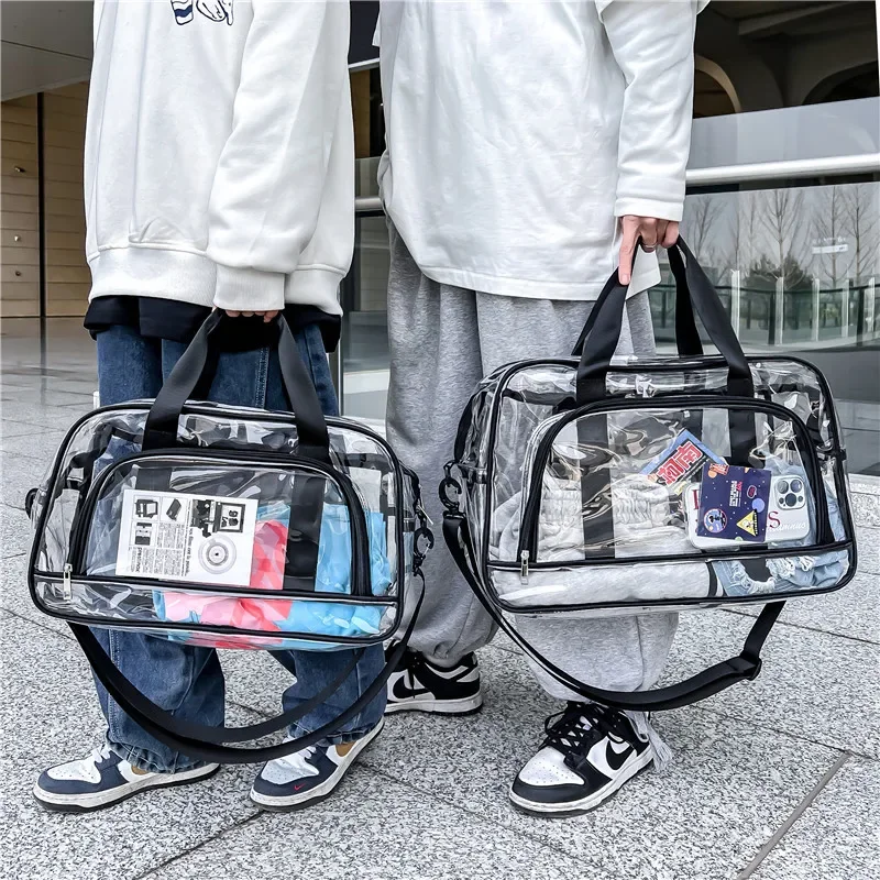 

Large Capacity Transparent PVC Travel Bag Waterproof Gym Swim Beach Tote Durable Clear Plastic Sports Carryall Workout Outdoor