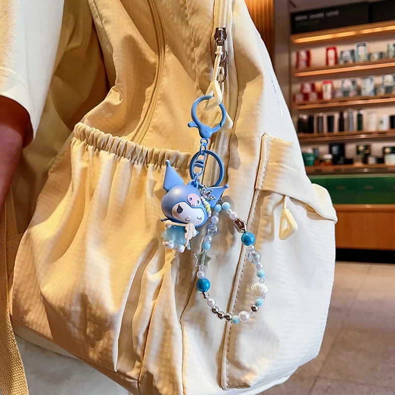 Genuine Sanrio Kuromi Song of The Sea Serie Keychain Iridescent Beaded Bracelet Couple Bag Charm Sweet Gifts Birthday Festivals view 4