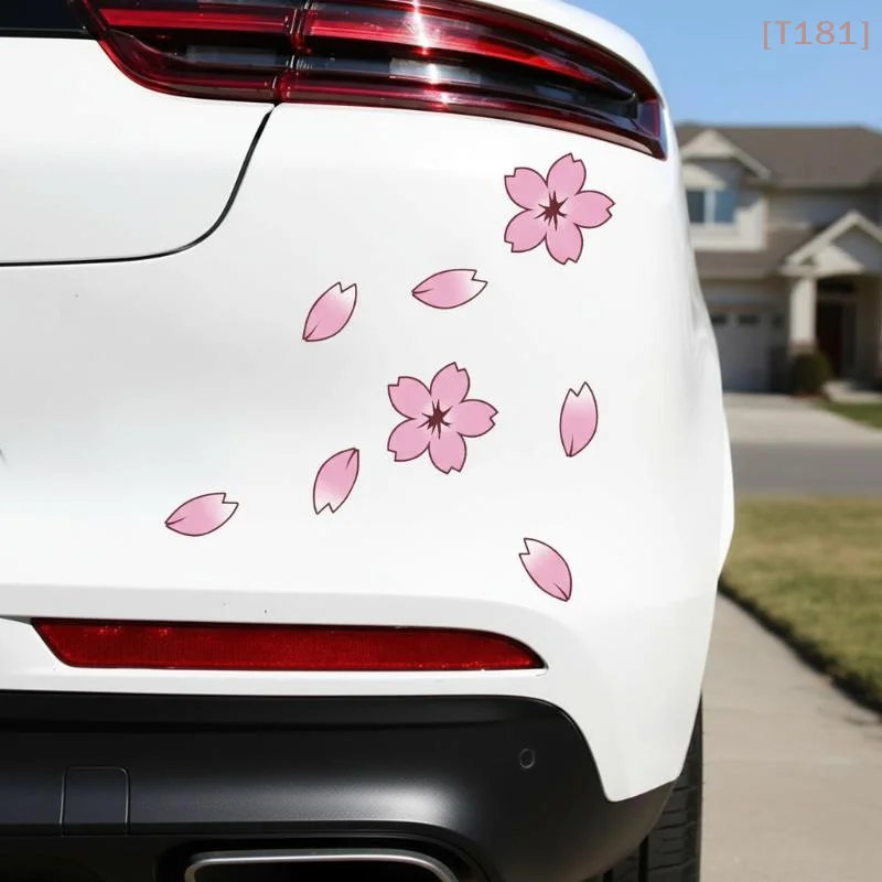 [E] 12/20/24Pcs Cherry Blossom Stickers, Suitable For Covering Vehicle Body Scratches, Bicycle And Motorcycle Helmets, Decals