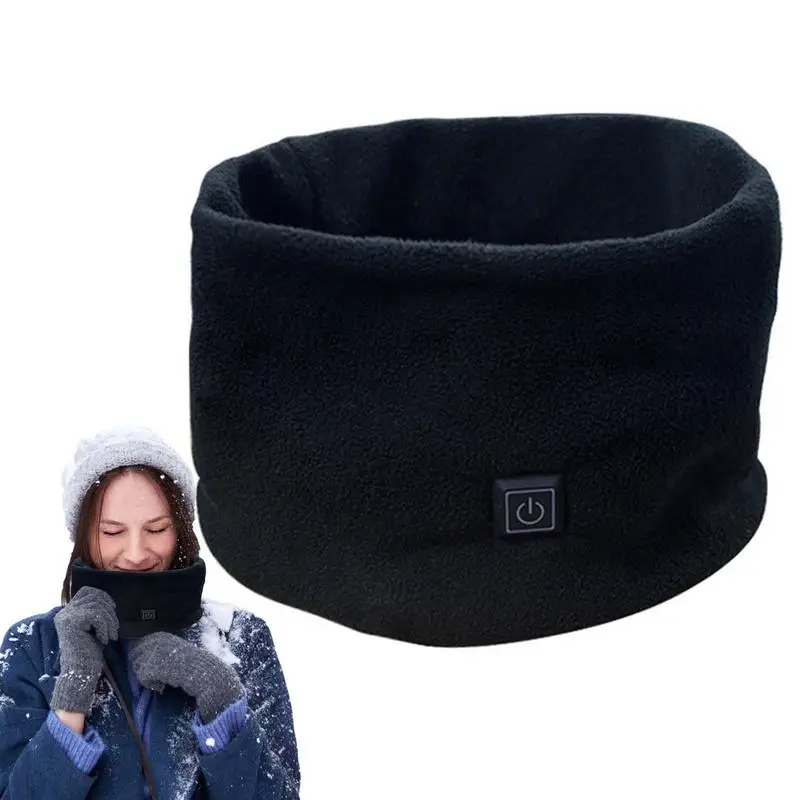 Usb Heating Scarf Neck Unisex Solid 3 Speed Fleece Bib Scarf Winter Snood Scarves Outdoor Keep Warm Scarf Ring New Fashion