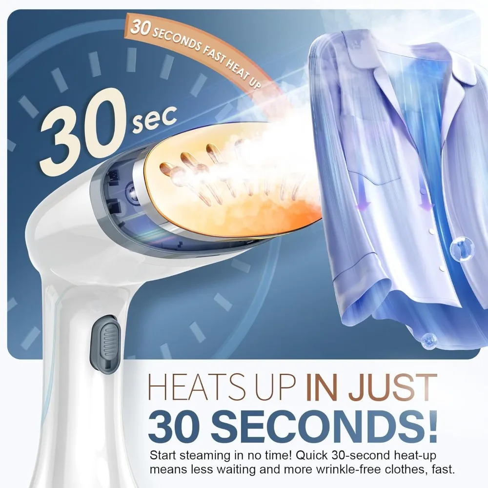 

Steamer for Clothes, 1800W Fast Heat-up Clothes Steamer Handheld Garment Steamer with 3 Steam Settings, 380ml Water Tank