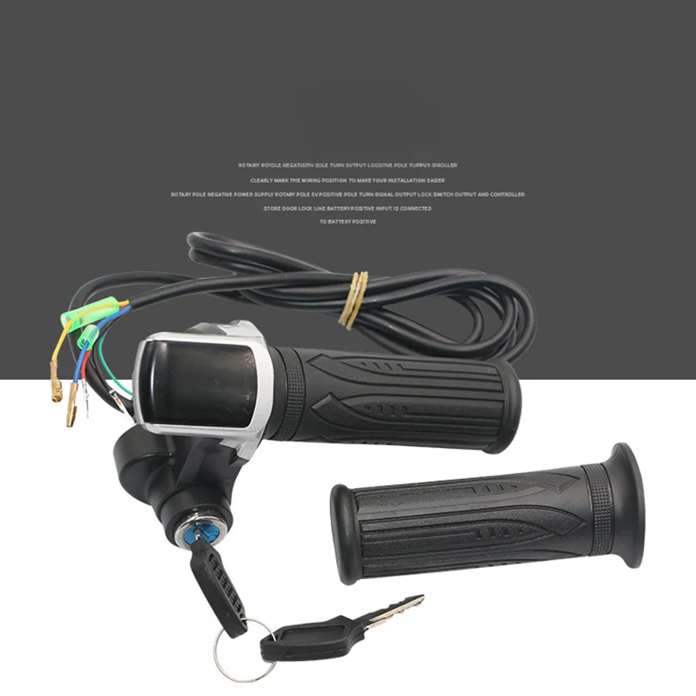 

24V 36V 48V Waterproof LED Display Handlebar Throttle E-bike Twist Accelerator Grip Electric Bicycle Bike Scooter Accessory