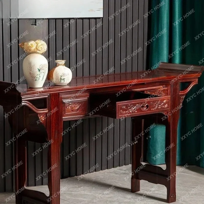 XX Rosewood a Long Narrow Table New Chinese Style Console Tables Altar Buddha Shrine Solid Wood Living Room East Africa Sandal