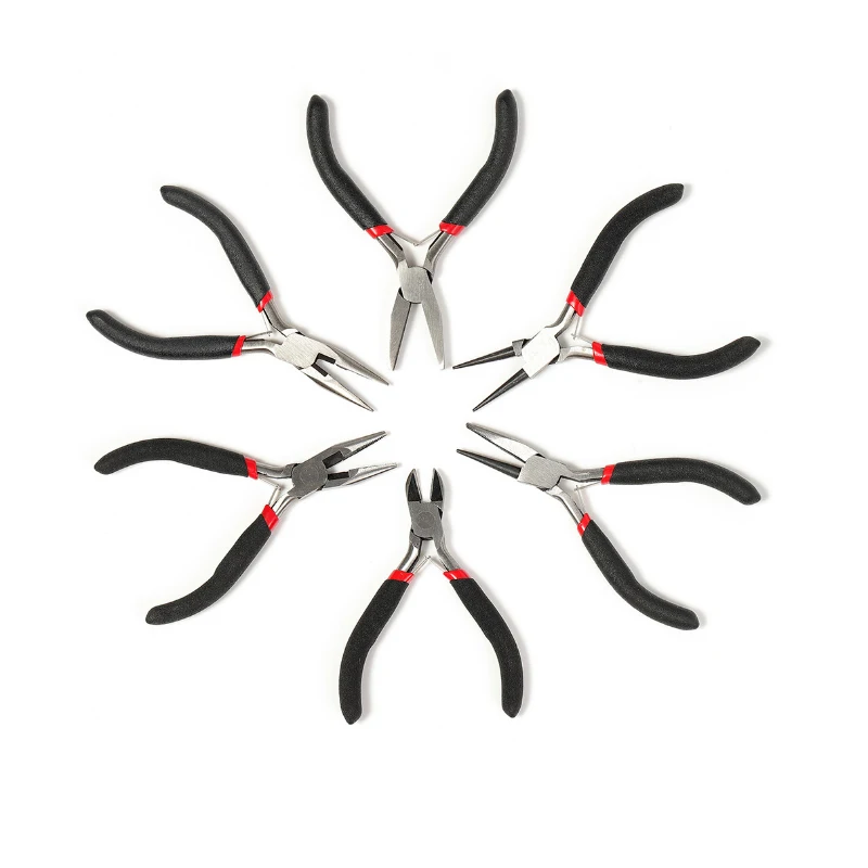 

5Pcs Jewellery Mini Pliers Set Kit Cutter Chain Round Bent Needle nose Beading Making Repair Tool Kit DIY Tools