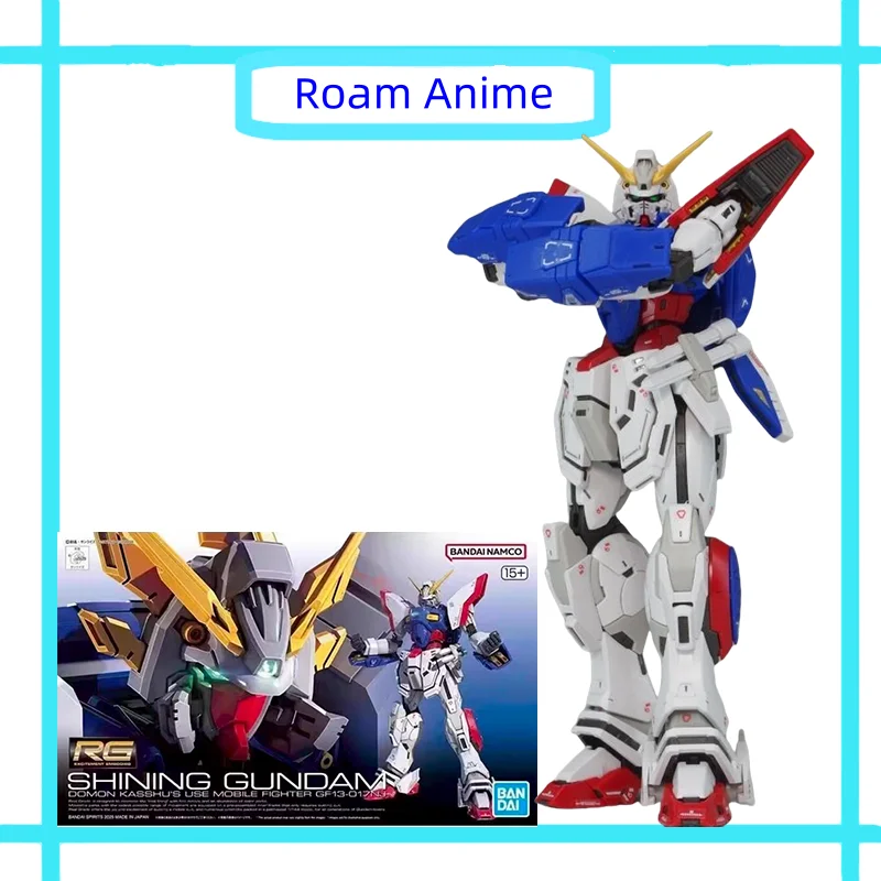originale-bandai-anime-modello-rg-shining-gundam-domon-kasshu's-utili-mobile-fighter-action-figures-giocattoli-da-collezione-regalo-per-i-bambini