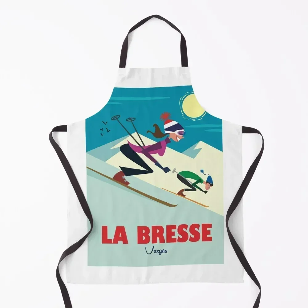 

La Bresse ski poster Apron Kitchen Kawaii Accessories Chef Accessory Cooking manicurist Apron