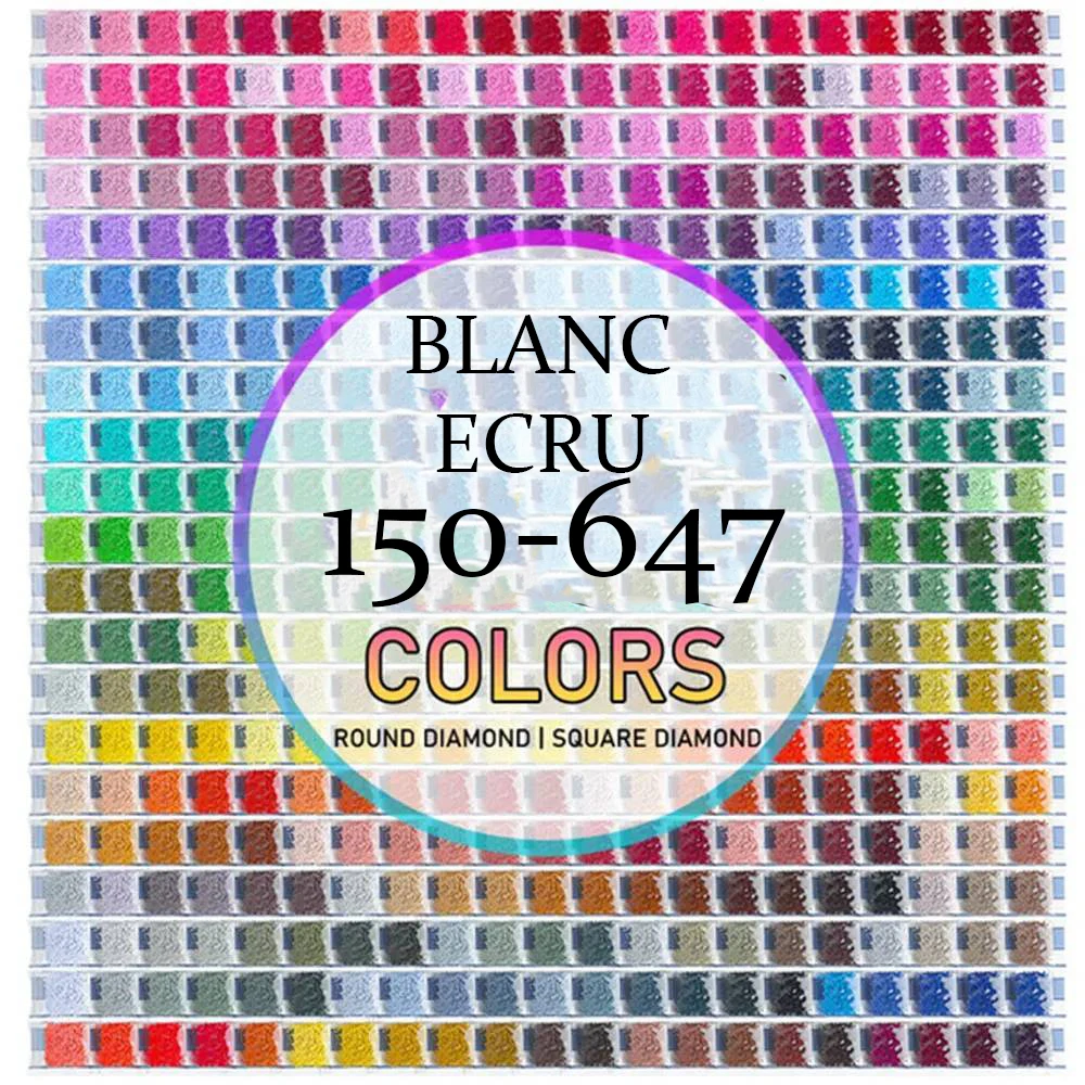 2000pcs 5D Diamond Painting Square Round 150-647Colors Drills Rhinestone Beads Stone Gem Backup Cross Stitch Accessory Wholesale