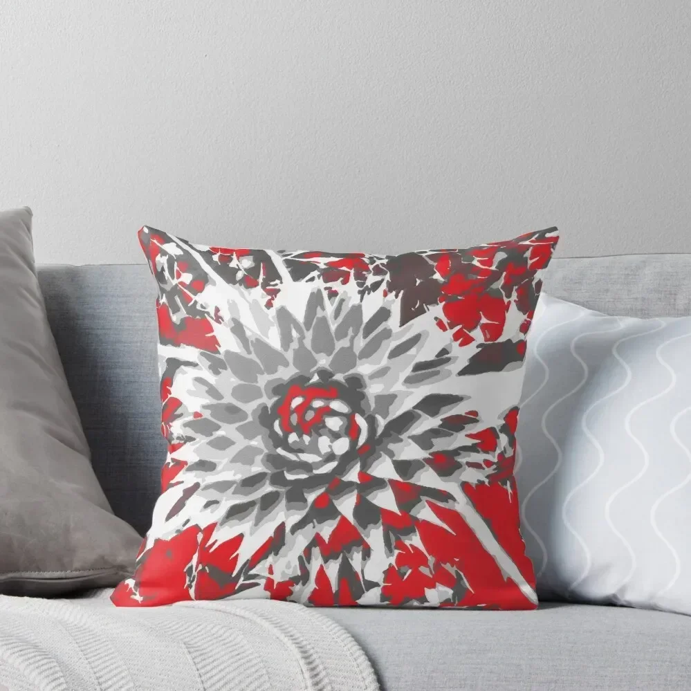 Thistle in red, gray and white Throw Pillow Cushion Cover For Sofa Sitting Cushion pillow