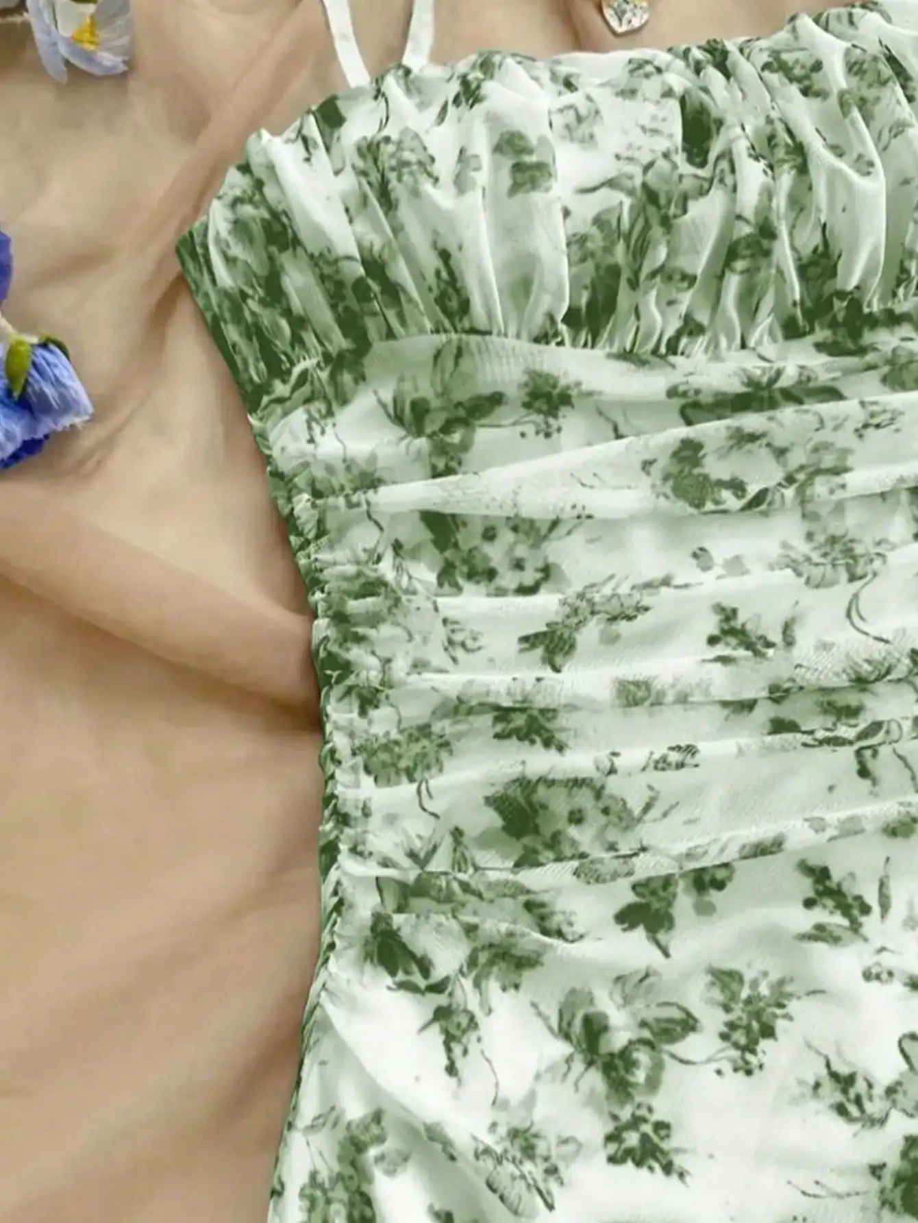 2026 Damen Sommerkleid Jugendliches Neues Blumenprint-Neckholder-Kleid Modisch und Elegant Ganzjahres-Kinderkleid – Detail 4