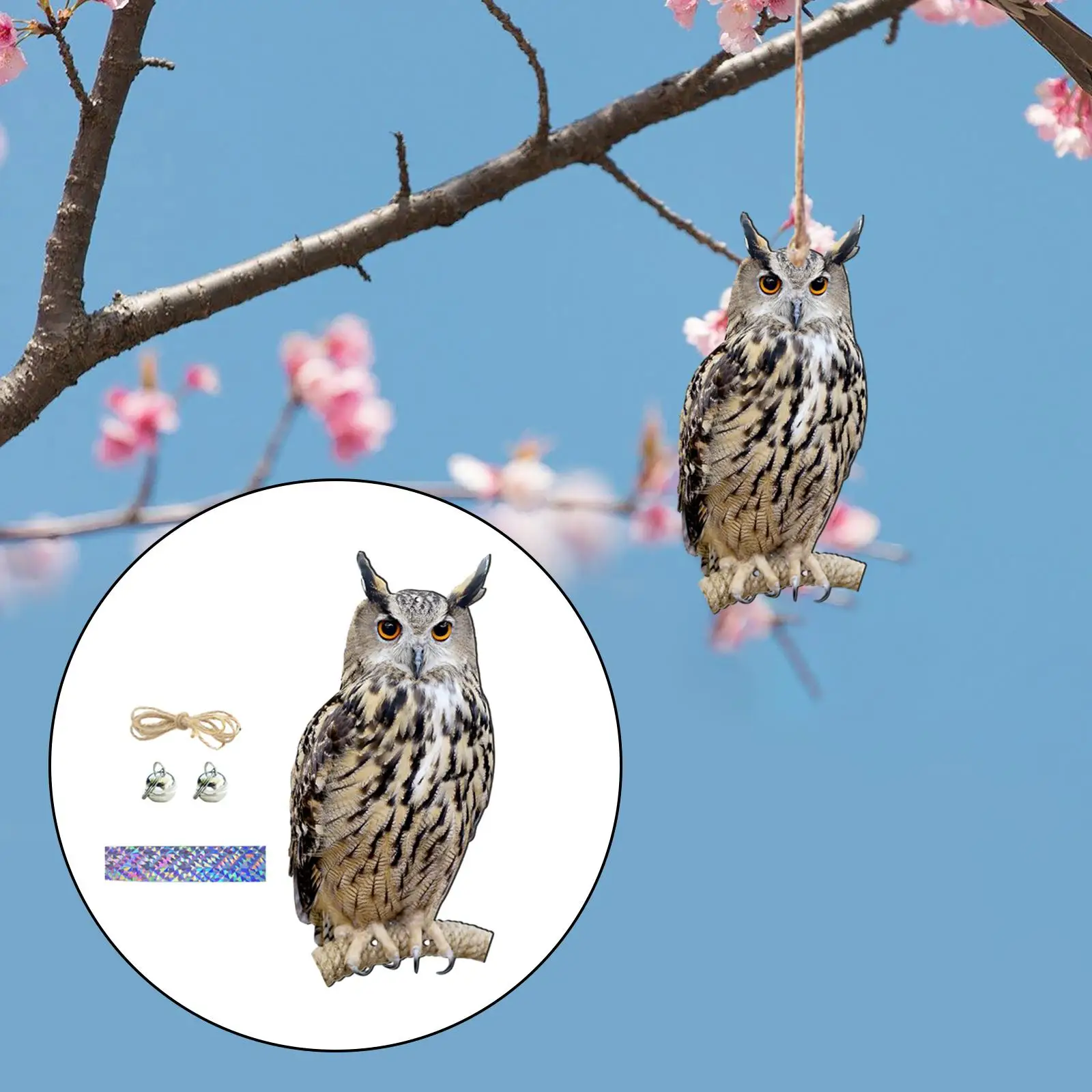 Fake Owl Bird Scarer PP Statue Outdoor Scarecrow Model Ornament for Garden Patio Shop Home Decoration