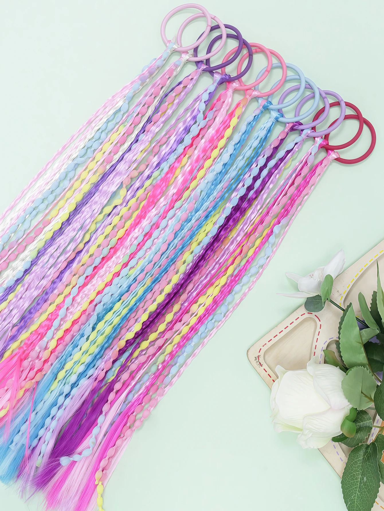 

Colorful bubble rope braids, sweet and cool boxing braid mix-and-match sets, synthetic hair braid hair loops, suitable for daily