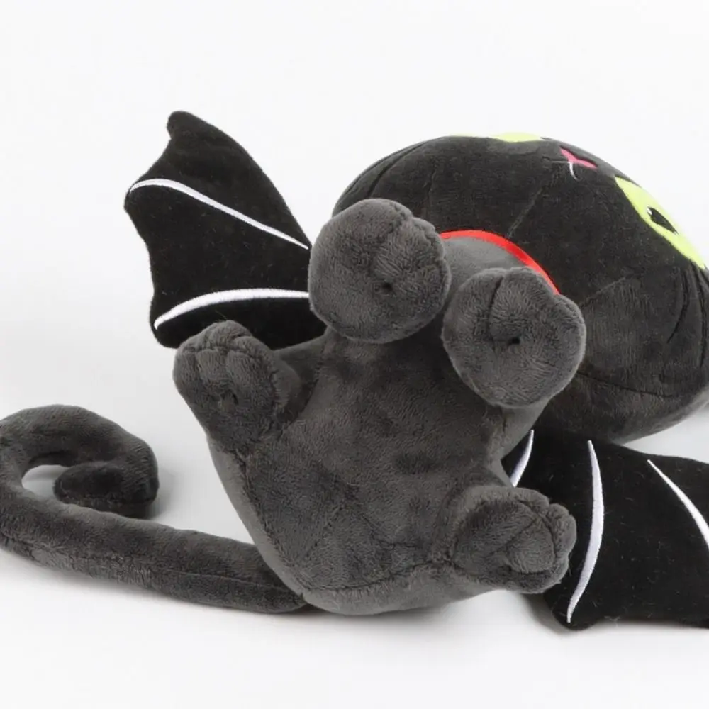 Peluche chauve-souris en position assise pour Halloween, animal en peluche, dessin animé, grands yeux, drôle