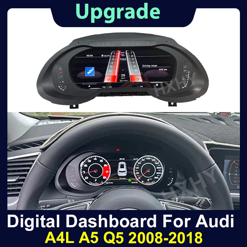 

2024 Latest Original Car Digital Cluster Instrument for Audi A4L A4 A5 Q5 SQ5 S4 RS4 S5 RS5 2008-2018 LCD Speed Meter Dashboard