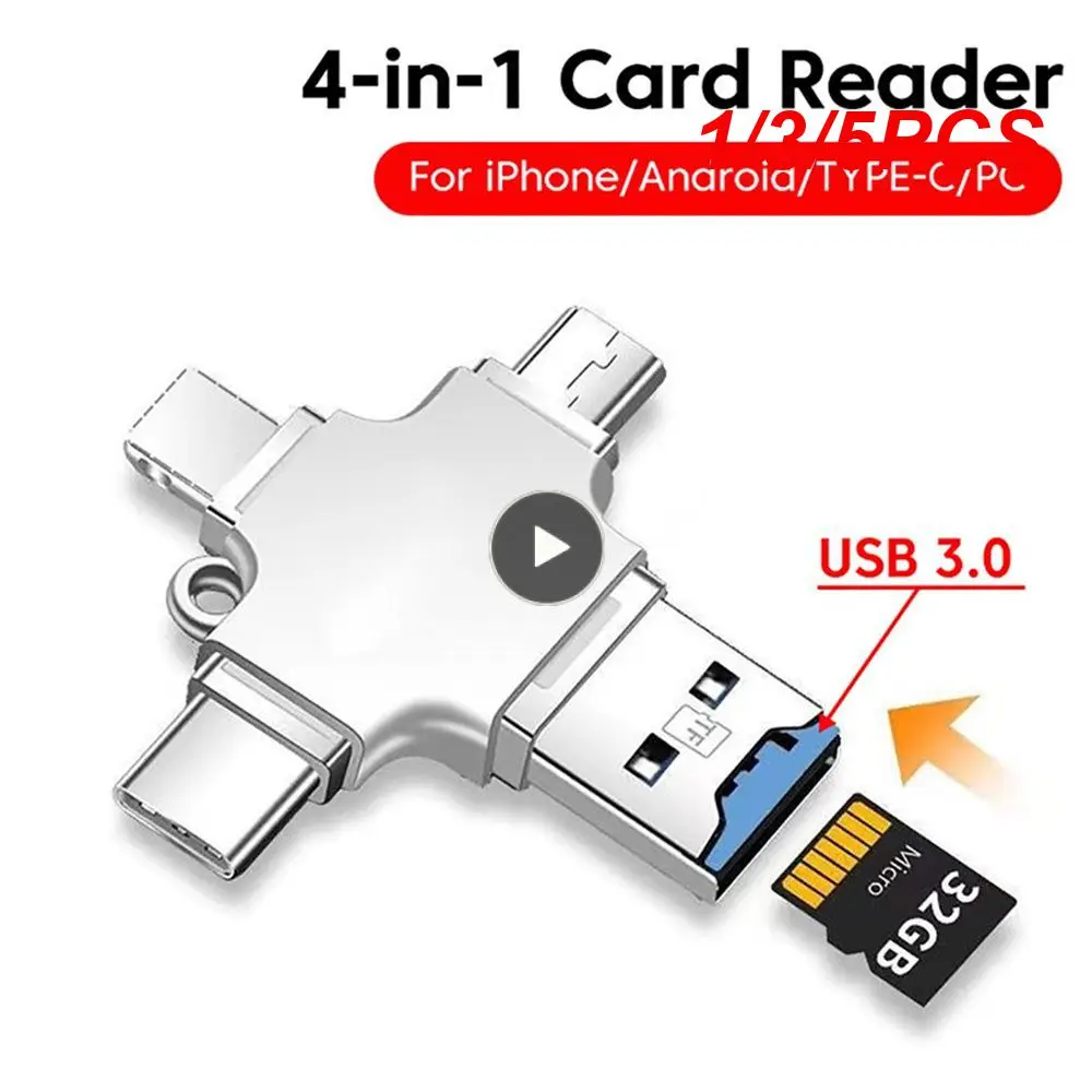 1/3/5PCS In 1 Card Reader Card Adapter USB 3.0 to USB Card Reader OTG Adaptador USB for Type Adapter