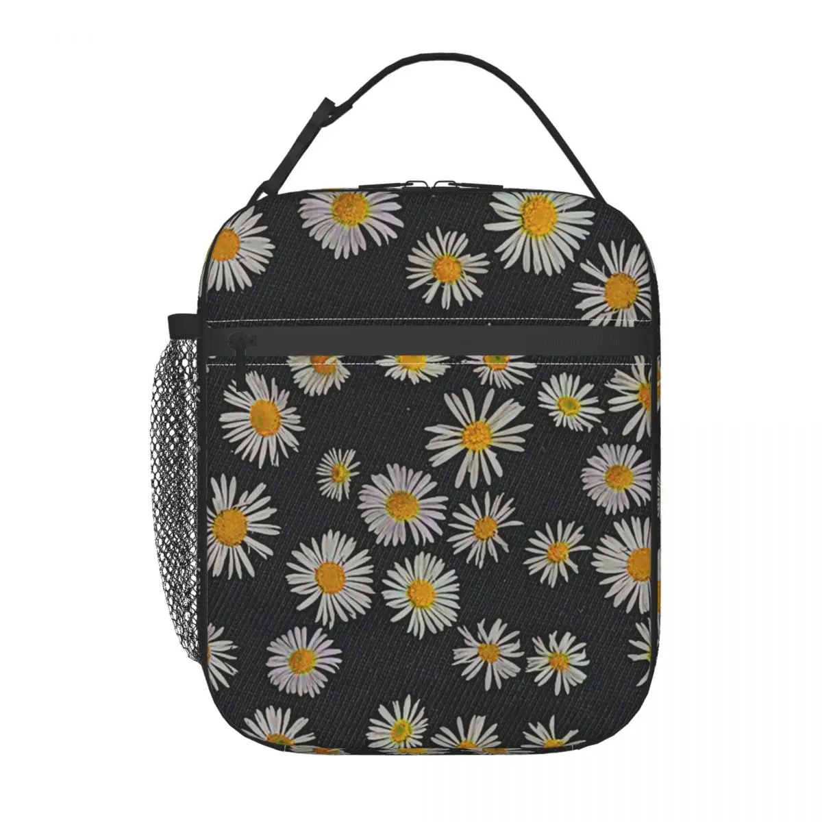 Daisies Lunch Bag For Women Xmas Flower Lunch Box Kawaii Picnic Cooler Bag Portable Oxford Thermal Lunch Bags