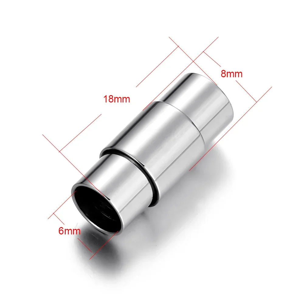 Stainless Steel Magnetic Clasp Mirror Finish Hole 6mm Leather Cord Clasp Magnet DIY Jewelry Making Bracelet Components