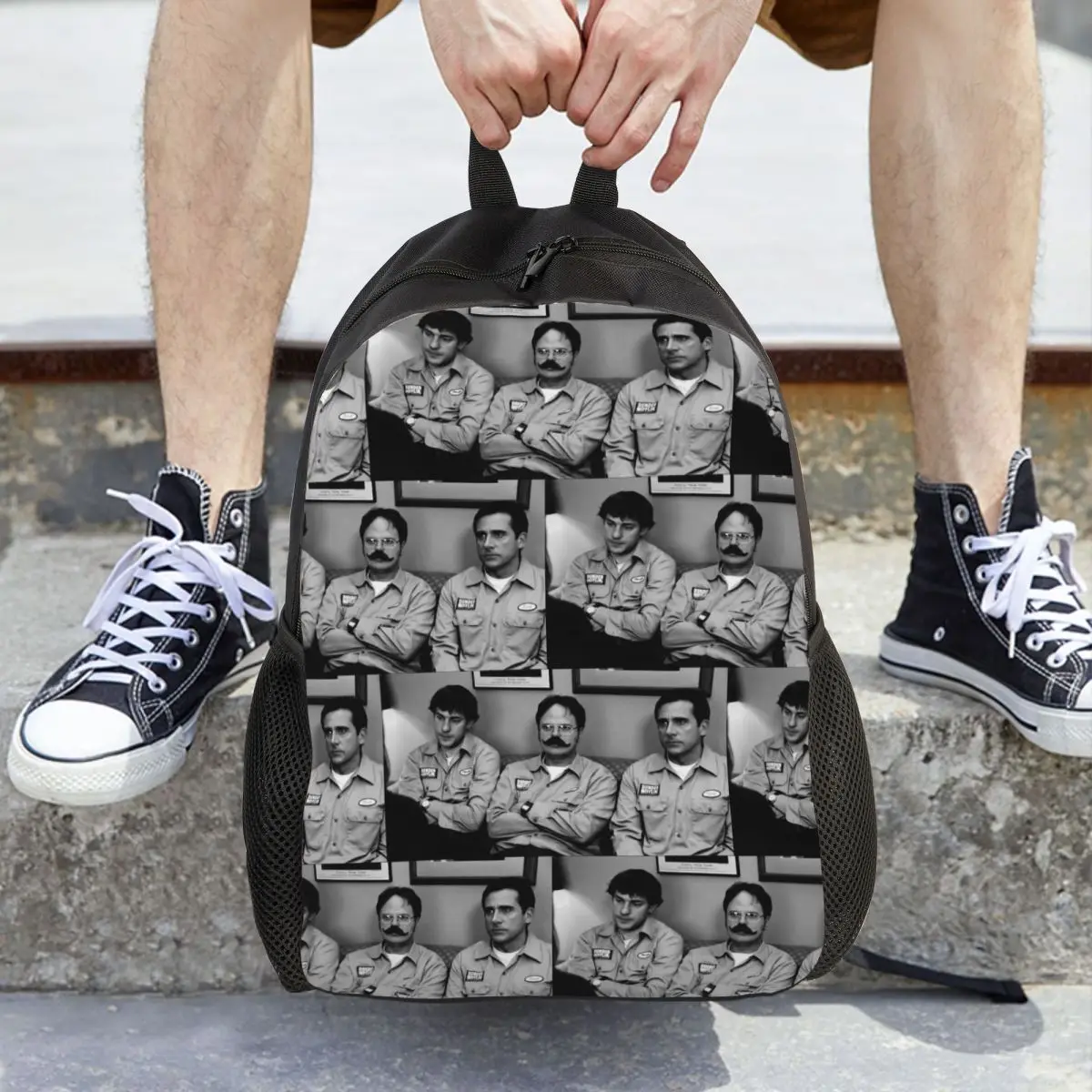 Jim, Dwight And Michael At Utica The Office Dunder Mifflin Paper Company Backpack BookBag School Bag Laptop Shoulder Bags view 3