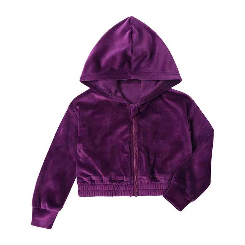 Children and Baby Girl Clothes 2Pcs/sets Sportswear Autumn Winter Solid Colour Hooded Sweatshirt with Pants Casual Wear 1–7Year