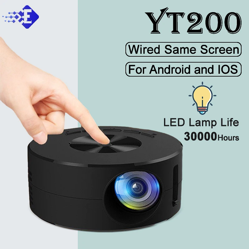 YT200 LED Mobile Video Mini Projector Outdoor 360 Home Theater Projectors Cinema USB Video Projector For Movies For IOS Android