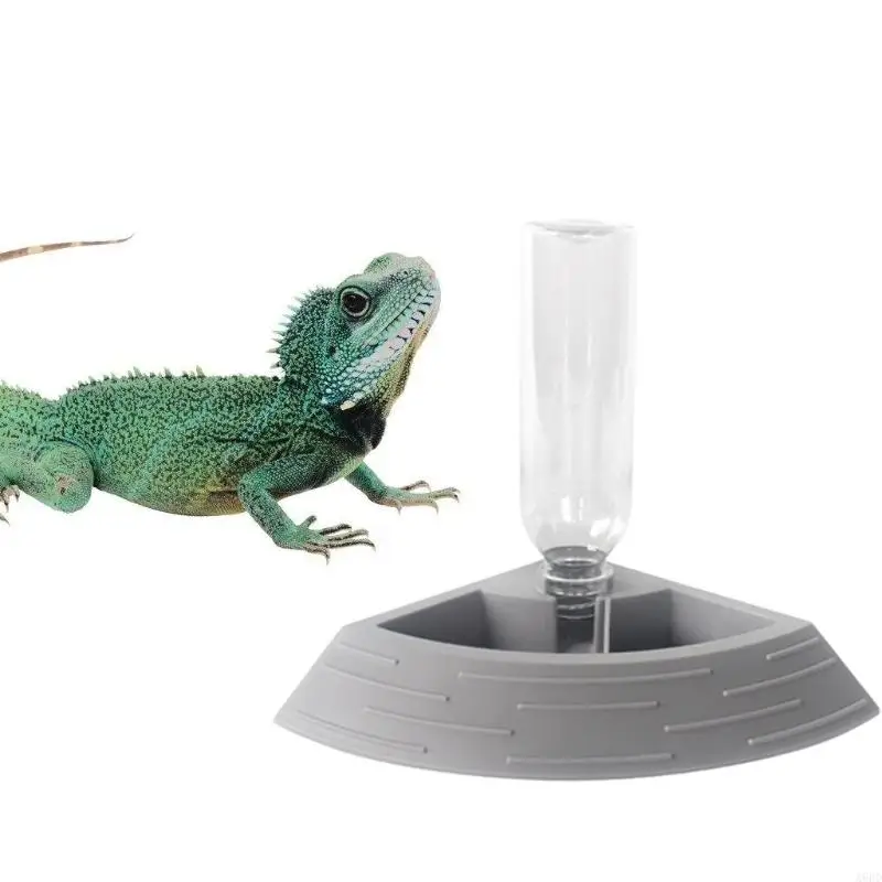 Alimentador agua/comida para reptiles A6HD, dispensador automático, accesorios alimentación para tortugas, dragón barbudo,
