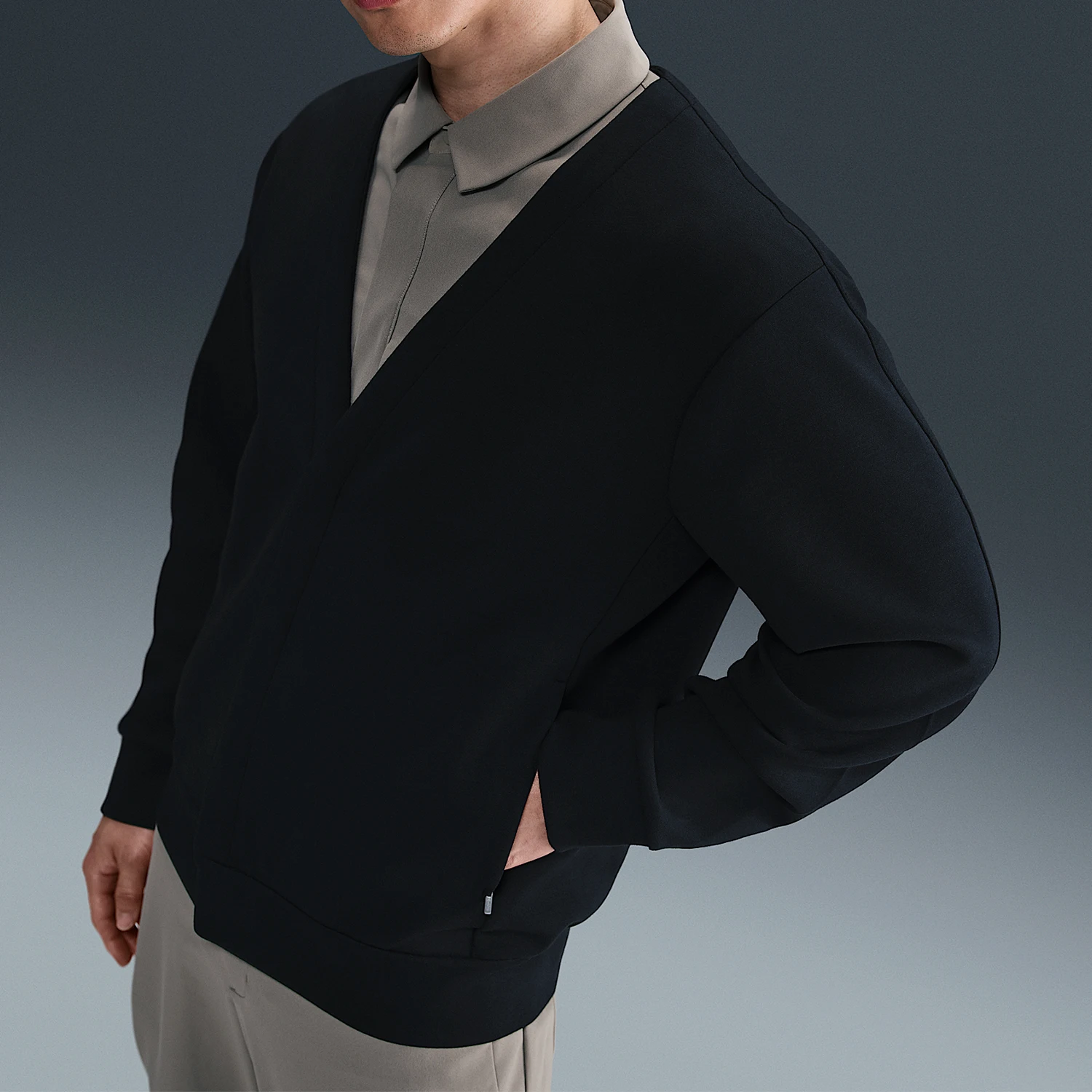 

Мужской свободный вязаный повседневный мягкий кардиган Nike Authentic 2025 для активного отдыха HQ6949-010