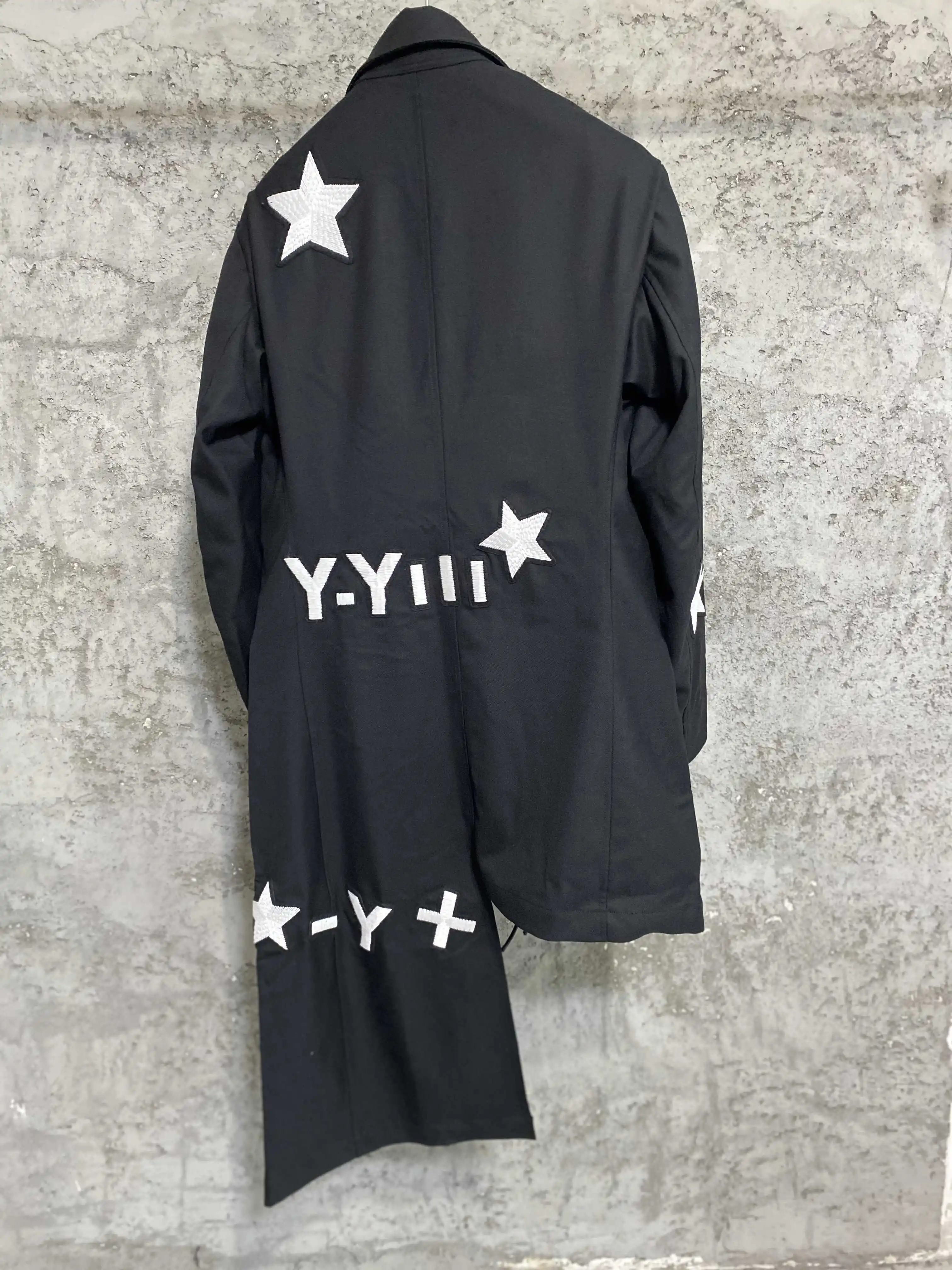 معطف علوي مطرز بعقدة صينية من TOP-YAMAMOTO، معطف طويل من الصوف على الطراز الصيني #2