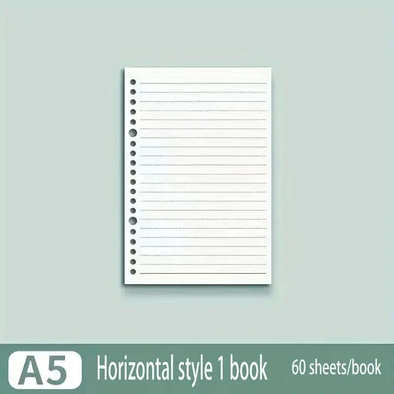 60 Blatt Notizbuch, Nachfüll-Notizblock, lose Blätter, Papier, A4/B5/A5, blanko/Raster/gefütterte Notizbücher, Schreibblöcke, Büro, Schule – Detail 8