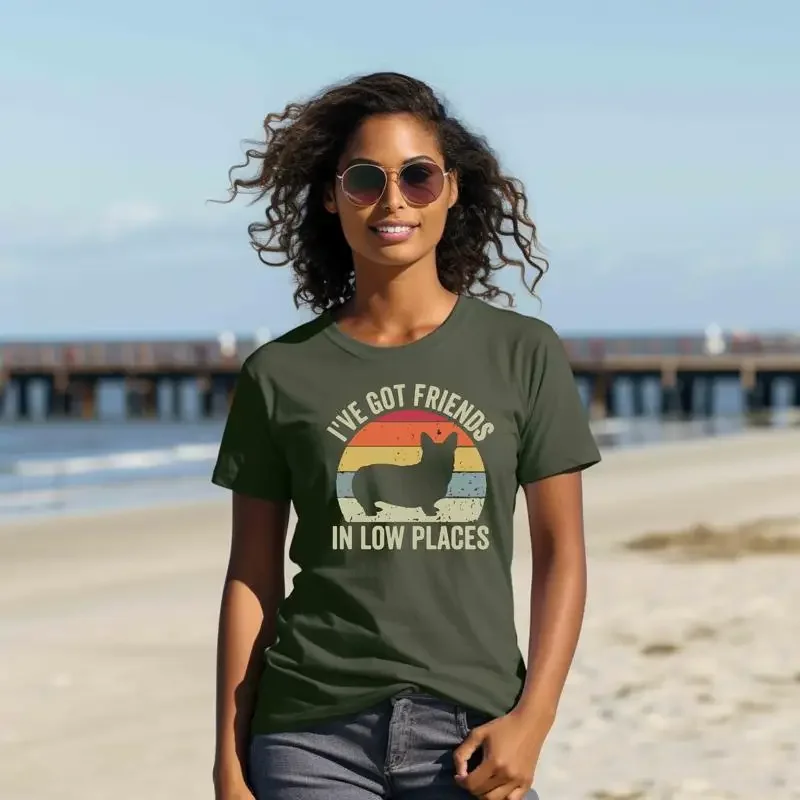 Retro Vintage Dachshund T Shirt Funny For Lover I'Ve Got Friends In Low Places Mom Wiener Dog Owner