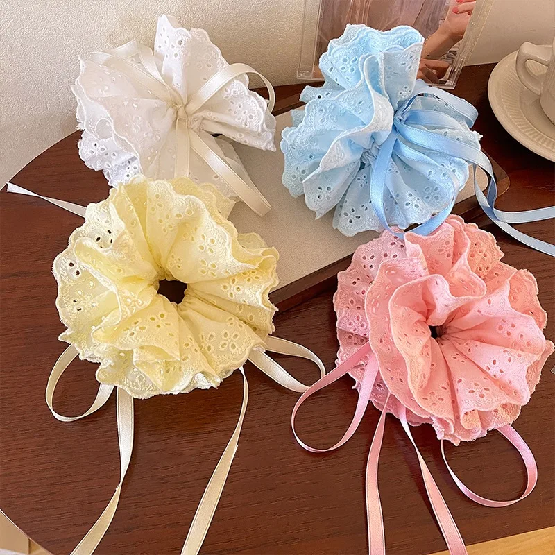 حلقة شعر برباط من الدانتيل للنساء مقاس كبير، إكسسوارات شعر حلوة متعددة الاستخدامات