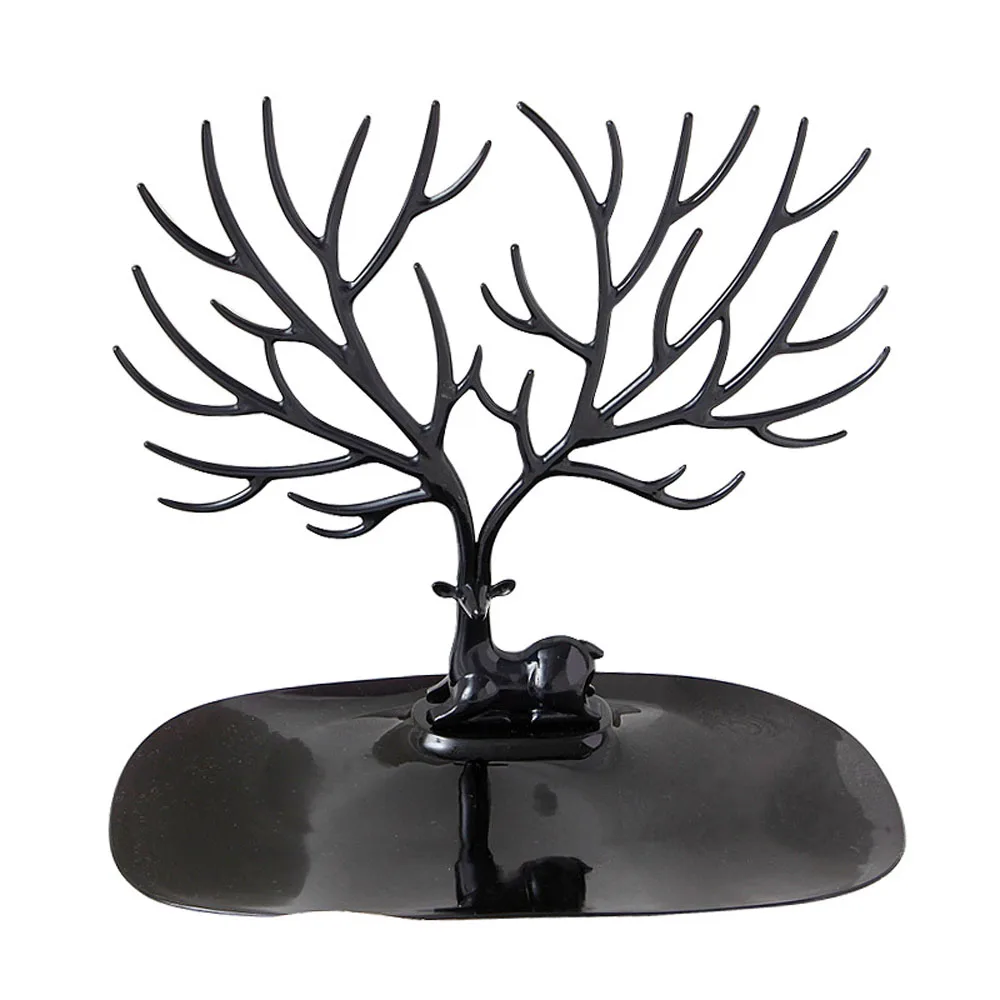 Deer Plastic Stand Tree Shape Tray, Jewelry Display Rack, Jewelry Organizer, Ring Display Tools, ornamento, alta qualidade