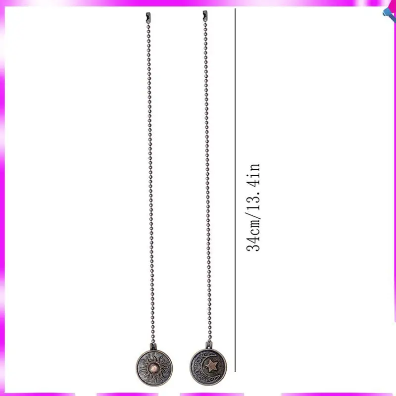 

N96R 8 шт., набор тяговых цепей для потолочного вентилятора, тяговые цепи с узором Солнца и Луны, удлинитель, медный шариковый вентилятор с бисером, тянущая цепочка с орнаментом