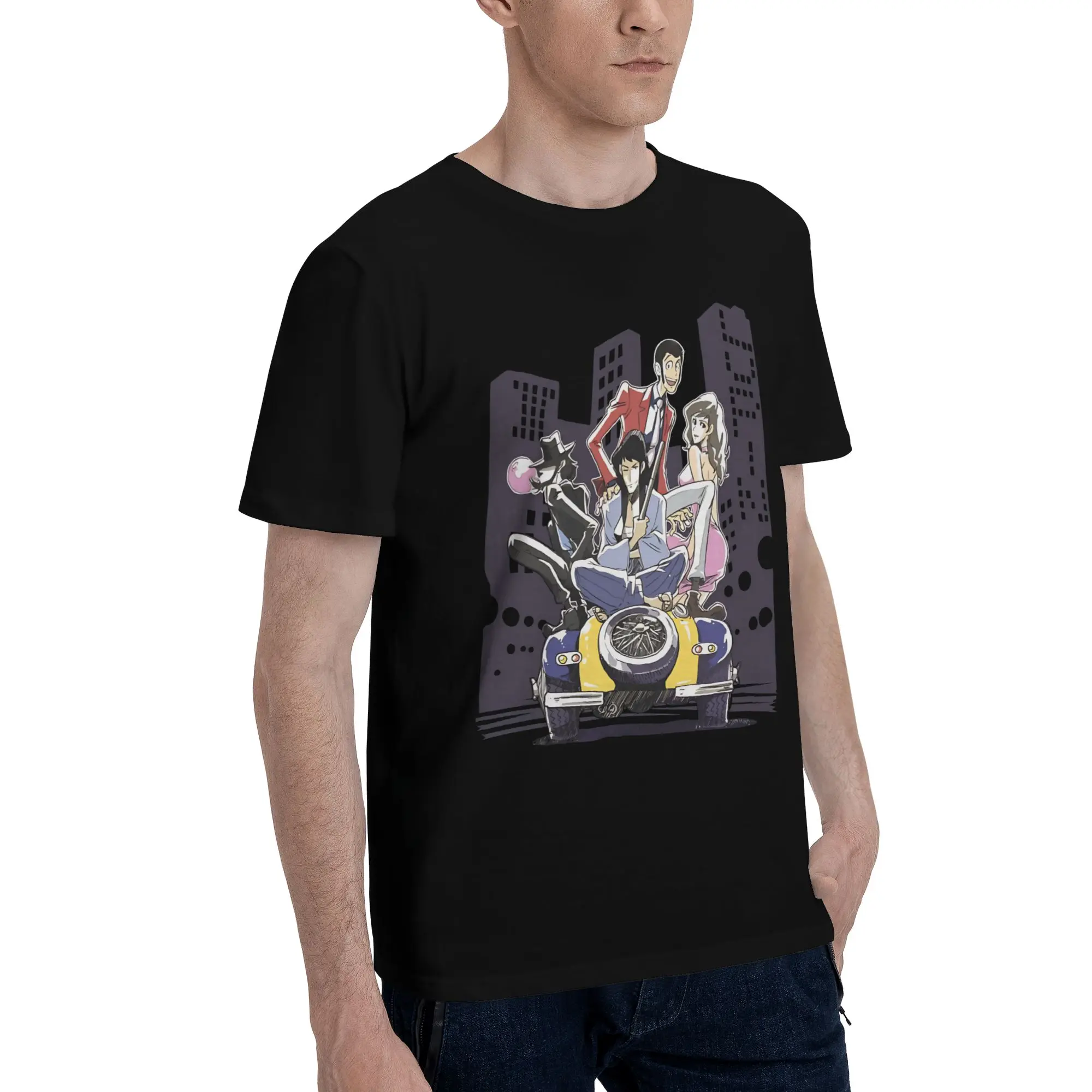 Jigen, Goemon and Fujiko   Graphic 100% Cotton T-Shirt Bandai Lupin the Third Tops Tees For Men