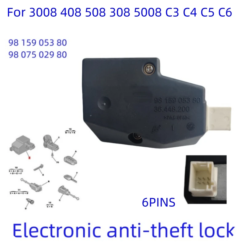 Auto Stuurwiel Elektronische Anti-Diefstal Slot Controle-eenheden 6 Pin 9815905380 9807502980 Voor 3008 408 508 308 C3 C4 C5 Nieuwe Onderdelen