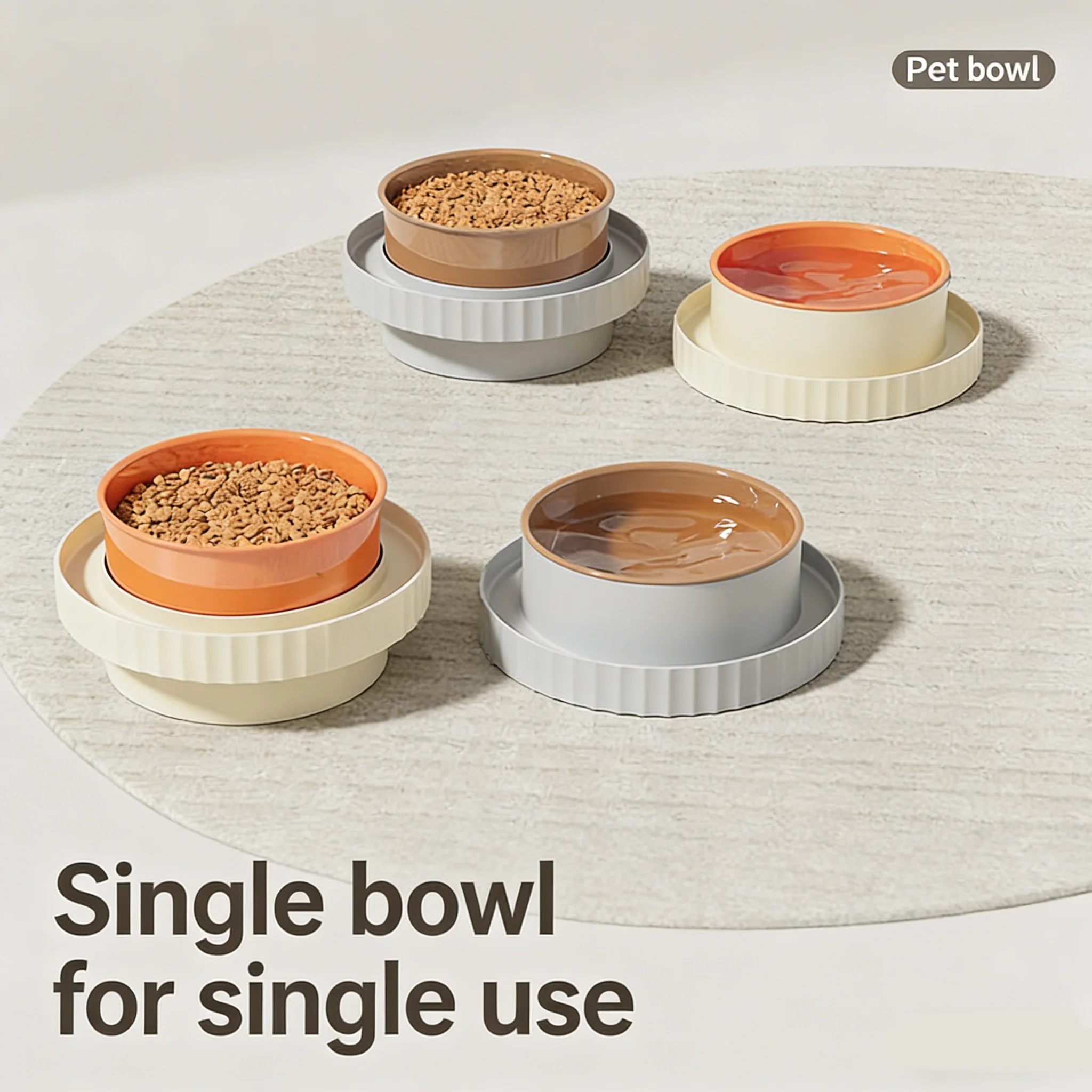 1 Piece, Random Color and Style, Shipped with Color-Matched Double Bowl, Anti-Spill Dog Bowl, Cat Bowl, Food Bowl, Anti-Splash Food Bowl, Cat Water Bowl