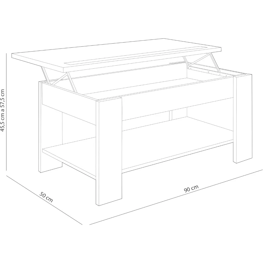 Mesa de Centro Elevable para Salon، Diseño Moderno y Funcional، Agueda #3
