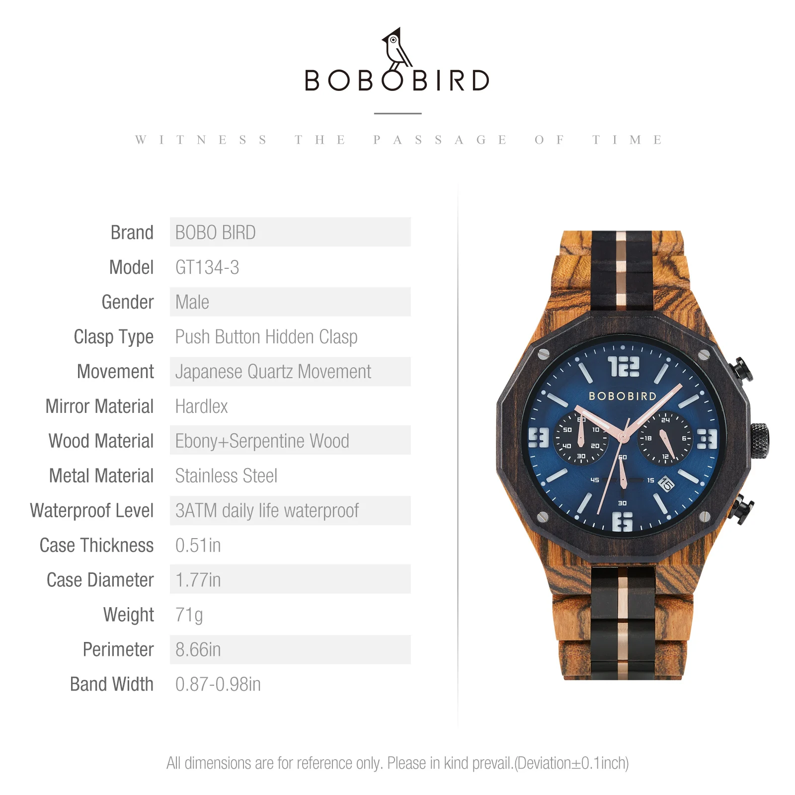 BOBOBIRD Orologi da uomo in legno con datario Orologio da polso al quarzo Moda Nome personalizzato Testo posteriore Relogio Masculino Dropshipping