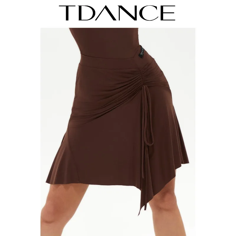 

Платье для латинской практики TDANCE по индивидуальному заказу [половинная юбка с завязками на талии] Универсальный базовый класс для начинающих GL-176