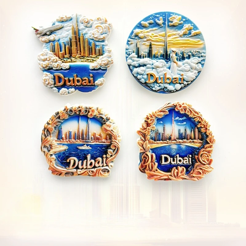 

Dubai Refrigerator Sticker Burj Khalifa Tourism Souvenir Gift Souvenirs High-end Home Decoration Magnetic Sticker