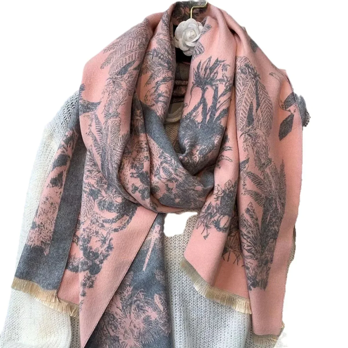 Thick Luxury Scarf Winter Women Shawls Warm Blanket Wraps 2023 Fashion Female Foulard Bandana Print Scarves Neckerchief New