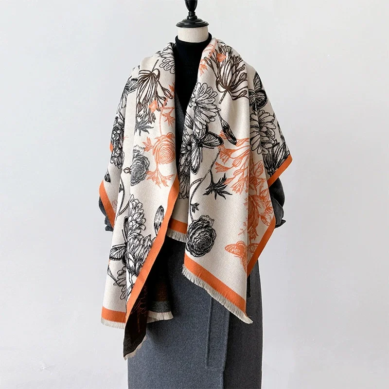 

Women Scarves New Arrived Shawl Thick Brand Luxury Double Sided Pashmina Cashmere All-Match Warm Travel Blanket Scarf