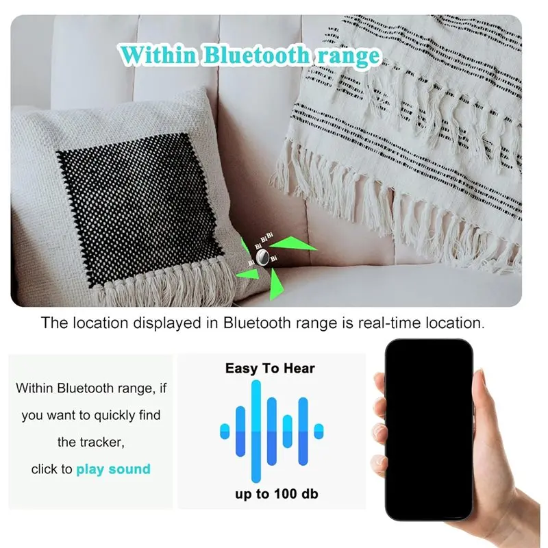 【EXKLUSIV!】Air Tracker Tags-2er-Pack, Bluetooth-Tracker für Ipad Find My, Key Item Finder Locator mit Sound, Smart Bagage