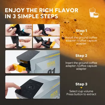 Icafilas 4 v 1 kávovar na kapsle, vícenásobný espresso, Cafetera, cappuccino, kávovar Dolce Gusto, Nespresso, prášek KCUP 12 nejlepší prodej 4v1 snídaňový stroj - №7