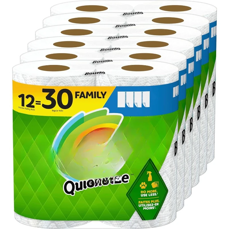 

Quick-Size Paper Towels, White, 12 Family Rolls = 30 Regular Rolls