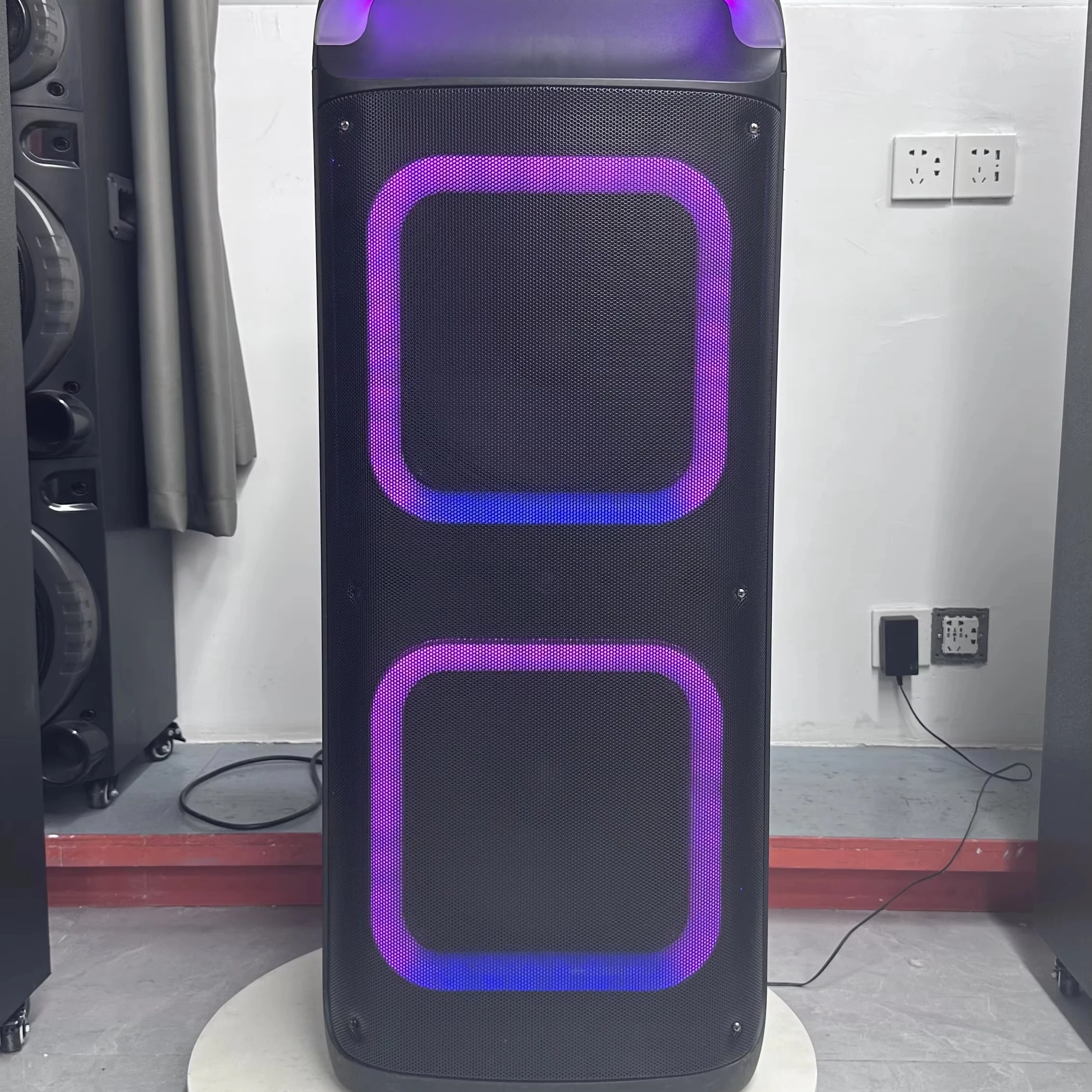NDR Portable Dual 12*2 Speakers NDR-810 NDR-1282A RGB Lighting Frame 100W For Home Theatre Computer Stage For Outdoor Party