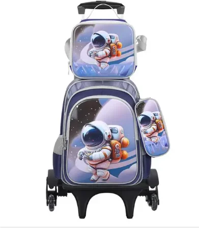 School Wheeled Backpack Set 3 pcs/set Football  School Rolling Backpack for boys  Elementary School Bookbag Satchel With Wheels