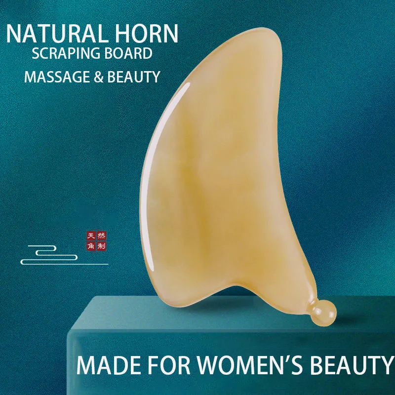 

New Natural OX Horn Gua Sha Tools Facial Skin Care Scraping Board Set Eye Massage Acupuncture Scraper Stick Female Beauty Health